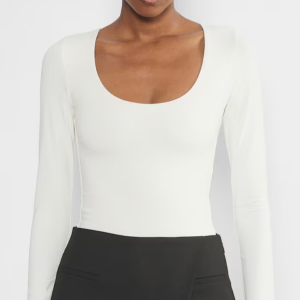 Aritzia White Cream Bodysuit Contour